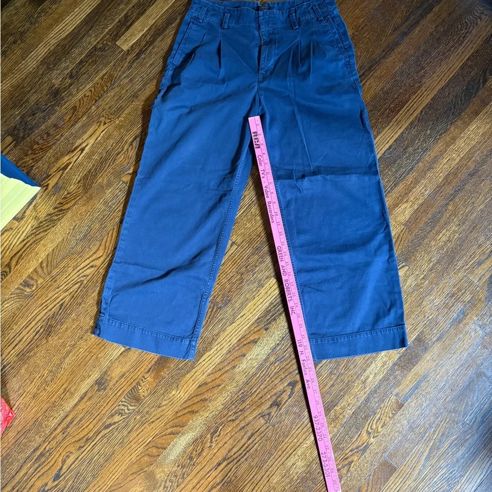 J Crew Chino navy blue pleated chinos size 8